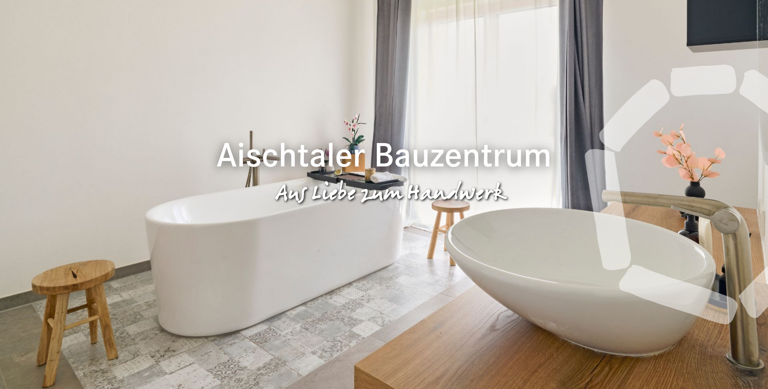 Sanitär – modernes Bad Modernes Bad mit freistehender Wanne und Doppelwaschbecken – Sanitärkompetenz Aischtaler Bauzentrum